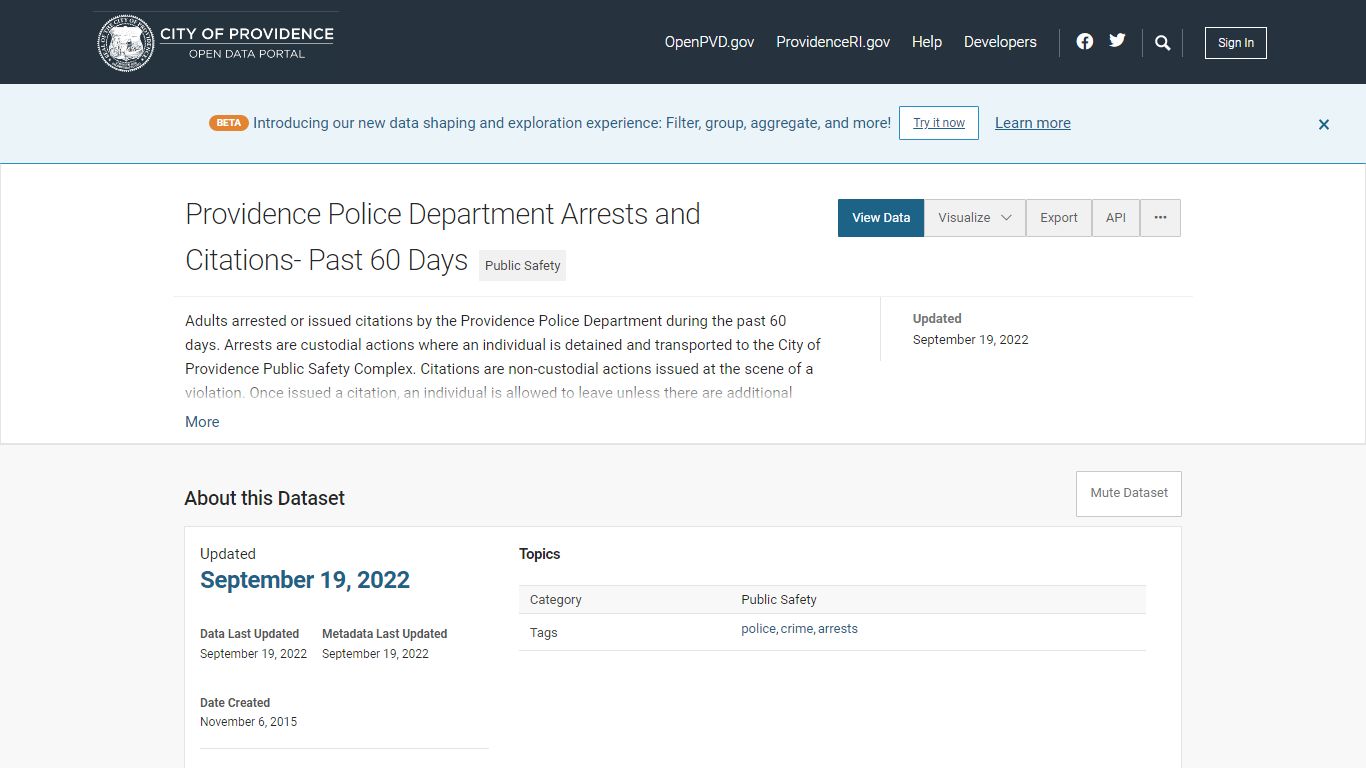 Providence Police Department Arrests and Citations- Past 60 Days | Open ...
